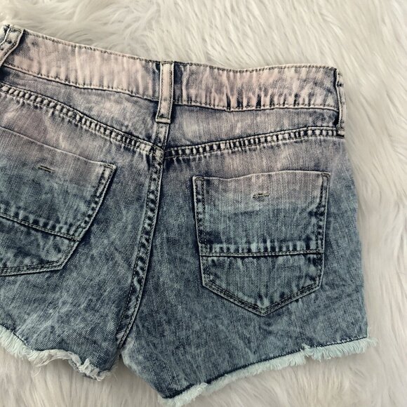 Decree womens acid wash pink ombre cut off shorts 1 y2k sexy - Picture 9 of 12